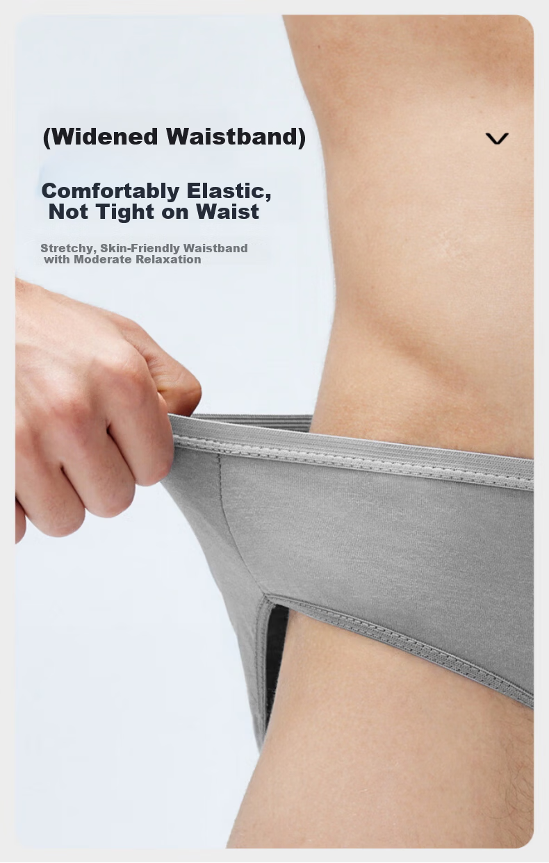 Beianshi Disposable Men's Cotton Sterilized Travel Underwear Wash-Free 5-Pack Individually Packaged Gray Triangle 2XL 7