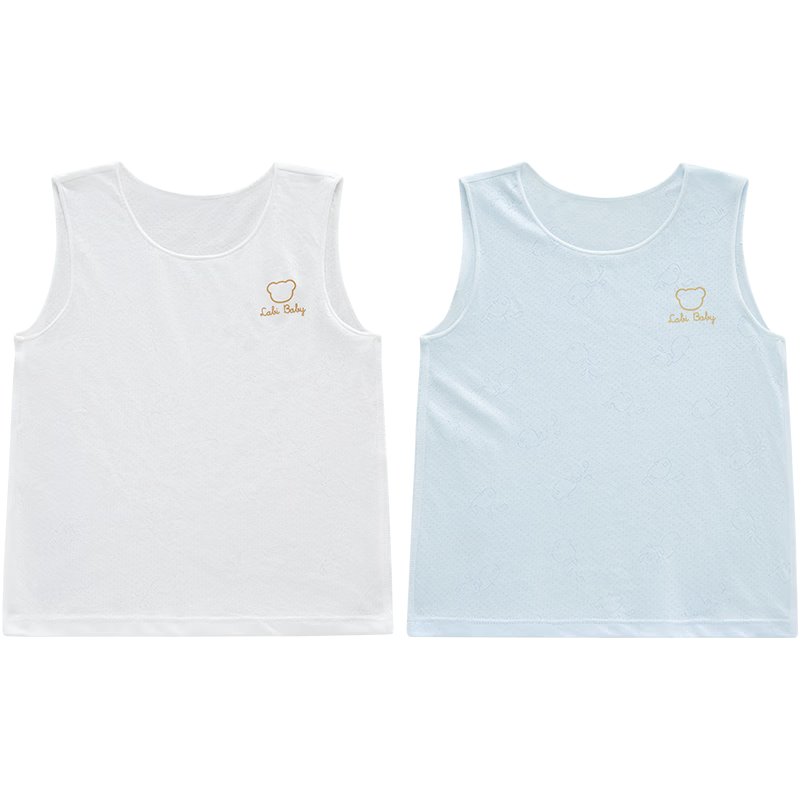 Labi Kids Vest Boys and Girls Summer Mesh Breathable Home Base Layer Top 2-Pack Light Blue 100