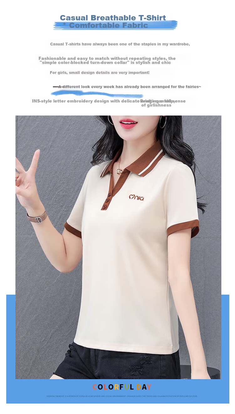 Woodpecker Women's Short Sleeve Polo Shirt Plus Size Slim Fit Red 2026 Spring Summer XL 3