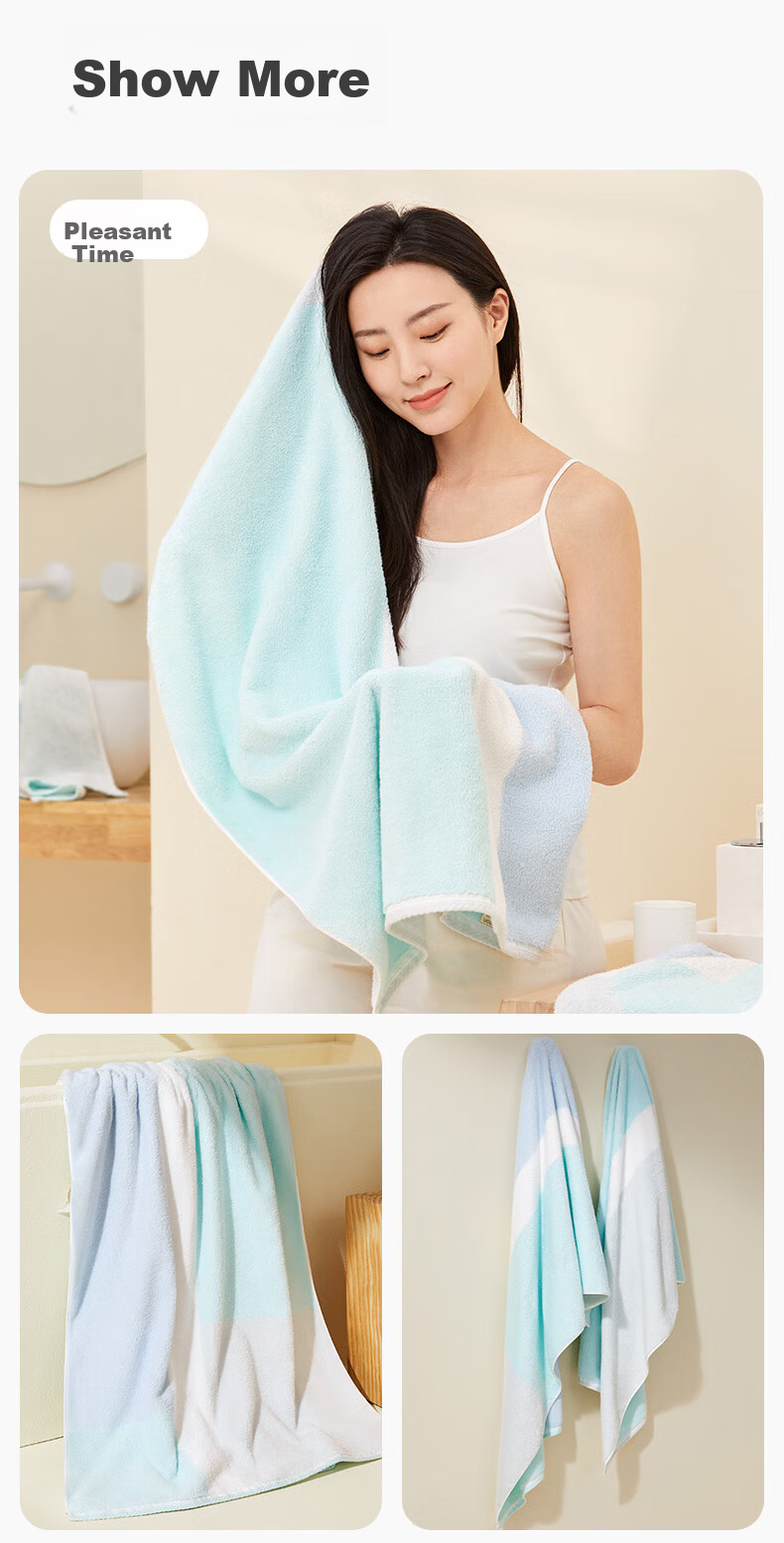 PurCotton Long-Staple Cotton Double-Sided Terry Bath Towel Home Use Pure Cotton Absorbent Soft Quick-Dry Bath Towel Ruomeng Purple 90x150cm 15