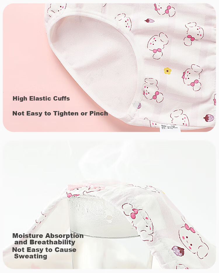 LangSha Kids Girls Cotton A-Class 10-Level Antibacterial Breathable Summer Triangle Underwear Cute Shorts for Older Children 15