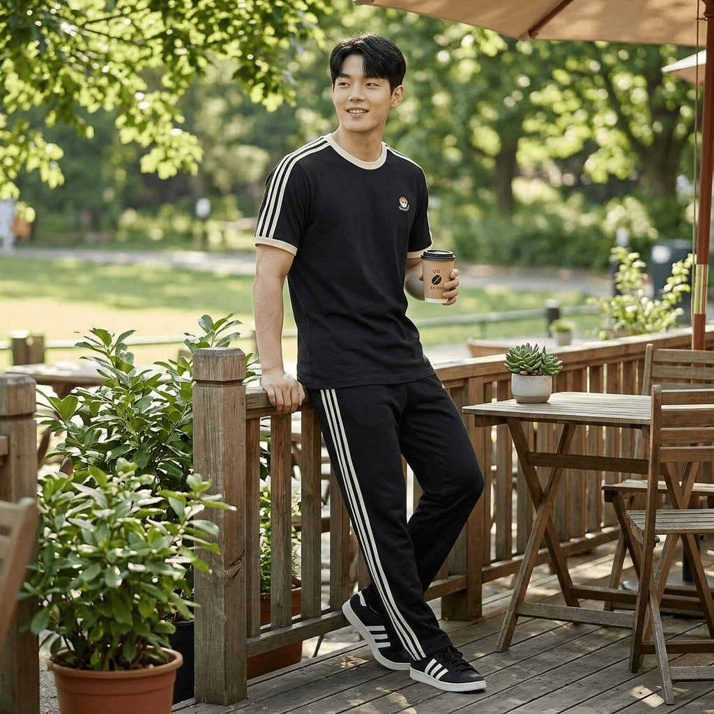 Adidas Sports Style Series Men's M COFFEE CUP T Short Sleeve T-Shirt KG5413 Black XL 4