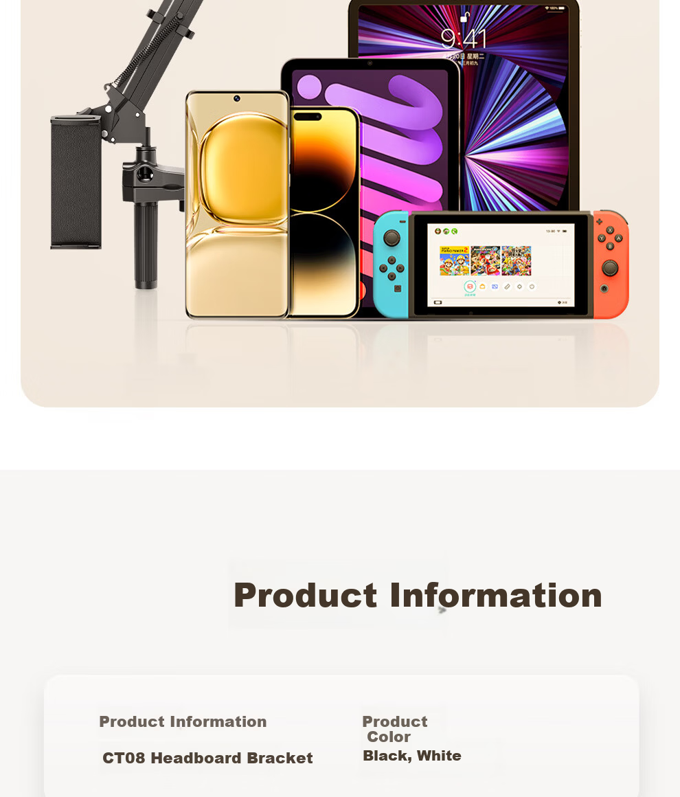Xiaotian Tablet Stand Bedside Lazy Phone Holder Desktop Cantilever iPad Stand Dorm Bed Lying Drama Watching Tool Live Streaming Multi-Functional Stand Switch Universal Clip 22