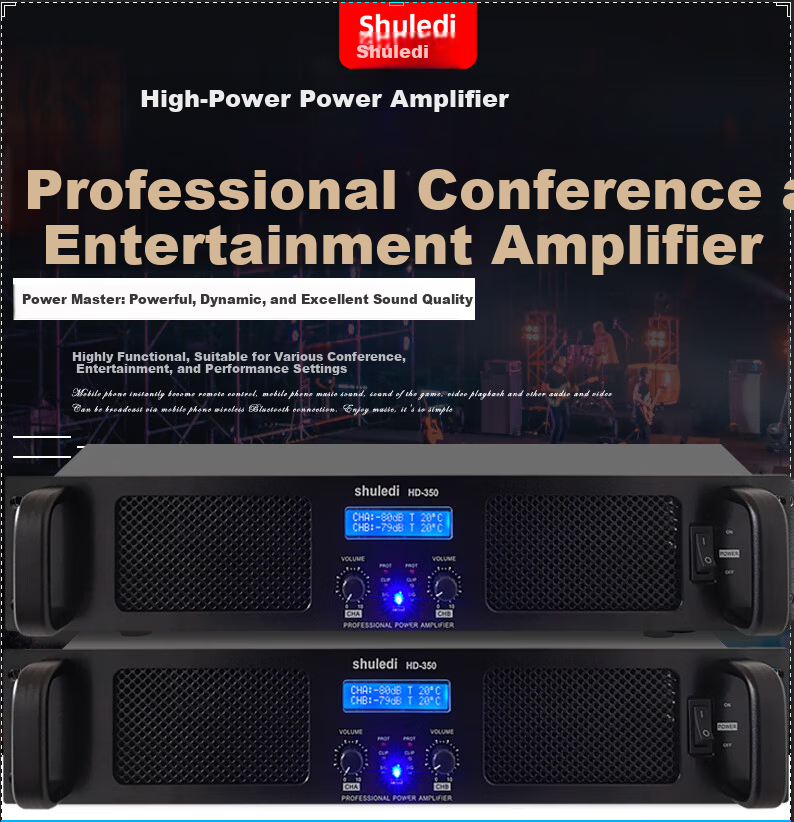 Shuledi KA-550 Domestic Amplifier, Integrated Amplifier, Power Amplifier for Conference, Home Theater, Karaoke, KTV, Stage, Fiber Optic, Coaxial, USB, Anti-Loudness, 600W 2
