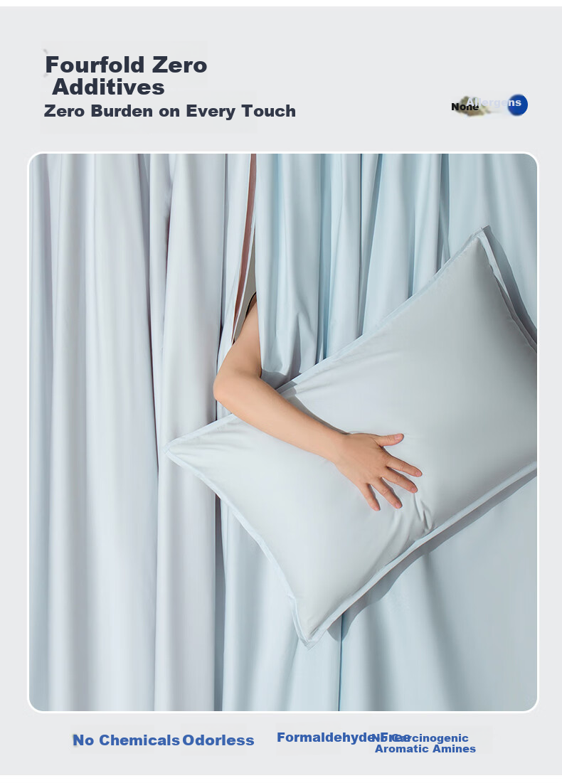 Anmino 100% Anti-Mite Four-Piece Set AB Side Pure Cotton Light Velvet Micro Brushed A-Class Bedding Dust Mite Resistant Allergy Friendly 1.5m Fitted Sheet Set 7