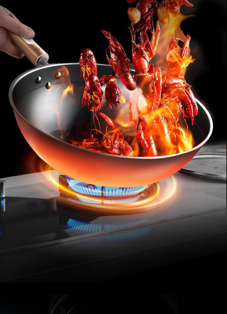 Zhongkang Titanium-Free Coating Non-Stick Iron Frying Pan 32cm for Home Use Compatible with Gas Stove and Induction Cooker 4