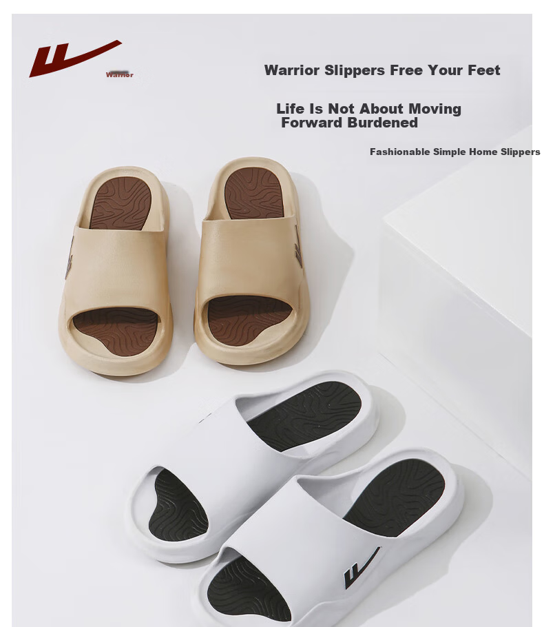 Warrior Men's Summer Anti-Odor Anti-Slip Slippers with Cloud-Like Comfort for Outdoor and Bathroom Use 3962-1 White Black Size 46-47 1
