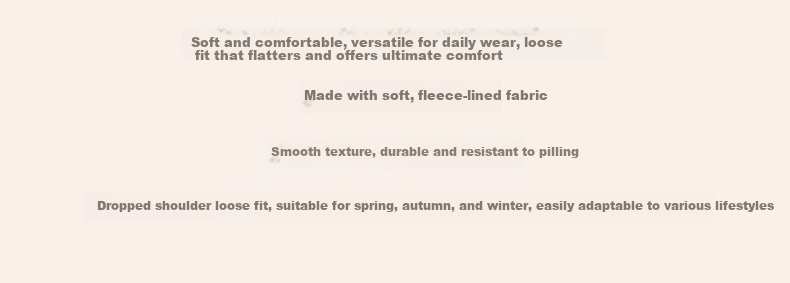 Baleno Fleece-Lined Crewneck Pullover Sweatshirt Women 2025 Autumn Winter New Solid Color Loose Warm Long Sleeve Top Without Hood 3