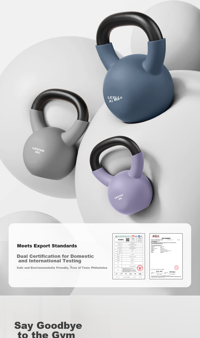 Lexi Cast Iron Kettlebell Solid Dumbbell Household Small Volume Fitness Equipment Hip Lift Gray 10kg 11
