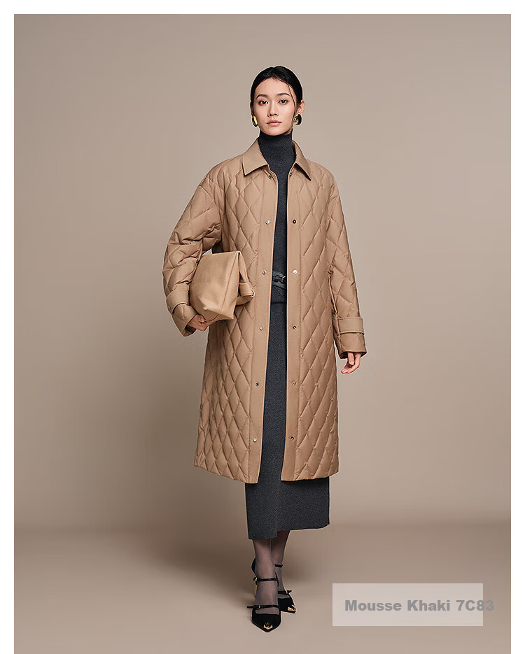 BOSIDENG Spring Autumn 90% Goose Down Lightweight Lapel Slim Fit Long Business Commuter Women's Coat 20