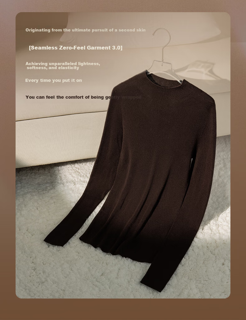 PurCotton Guo Jingjing Recommended Seamless Zero-Feel 100% Long-Staple Cotton Anti-Static Soft Cotton Sweater 4