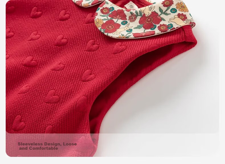 David Bella Kids Vest Dress Autumn Girls Red Dress Shopping Mall Same Style 6