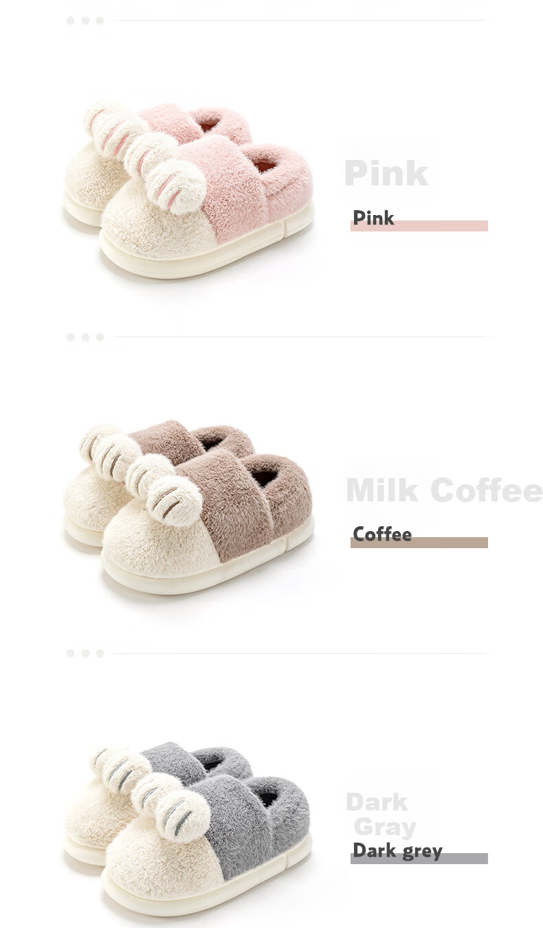 Runrou Women's Cotton Slippers with Heel Cover Autumn Winter 2025 New Maternity Indoor Furry Warm Plush Cotton Shoes 11