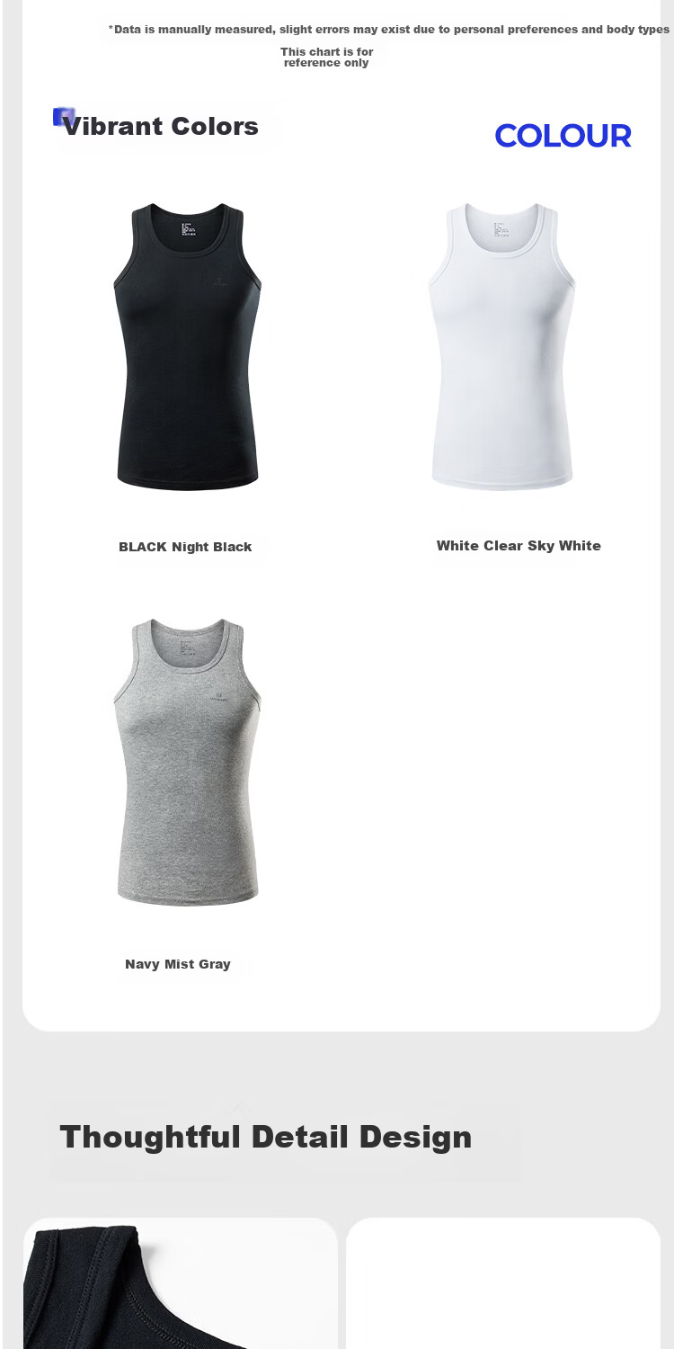 HLA Men’s Cotton Sleeveless Vest, Breathable Basic Thin Undershirt, 2-Pack 10