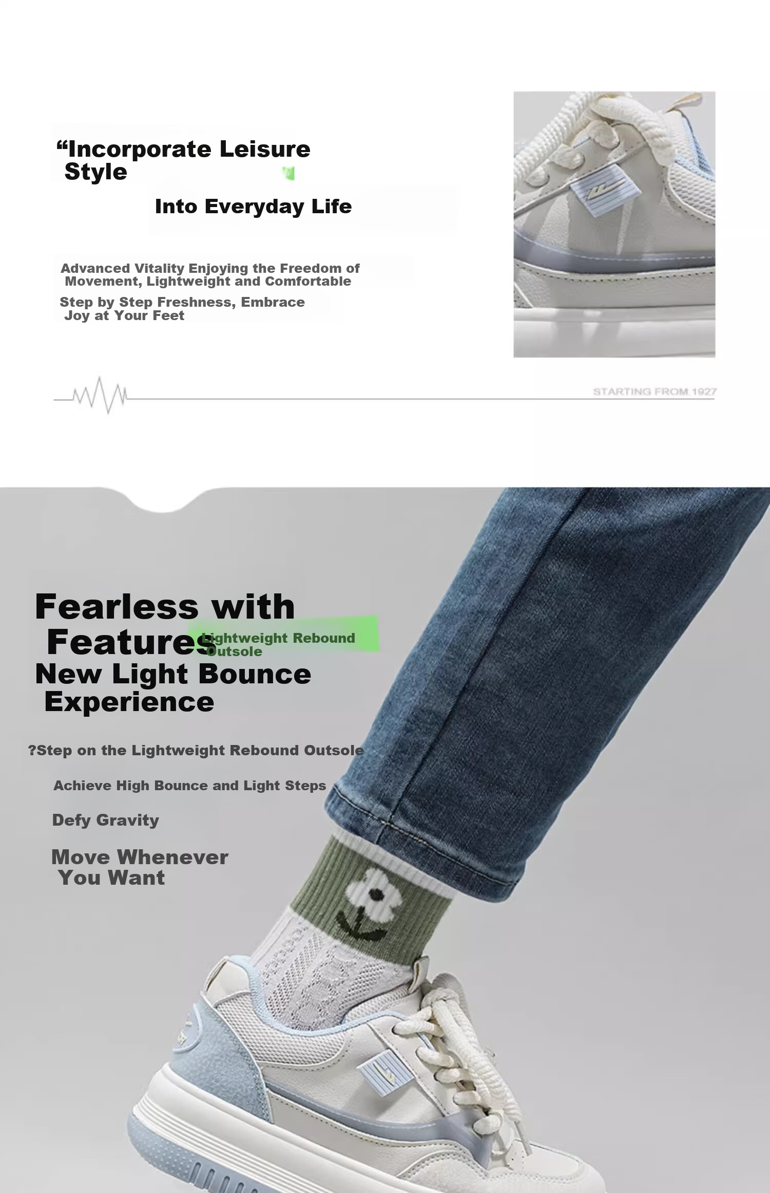 Warrior Official Women's Casual Shoes 2026 Summer New Thick Sole White Sneakers Breathable Shoes for Women Light Blue Size 37 3