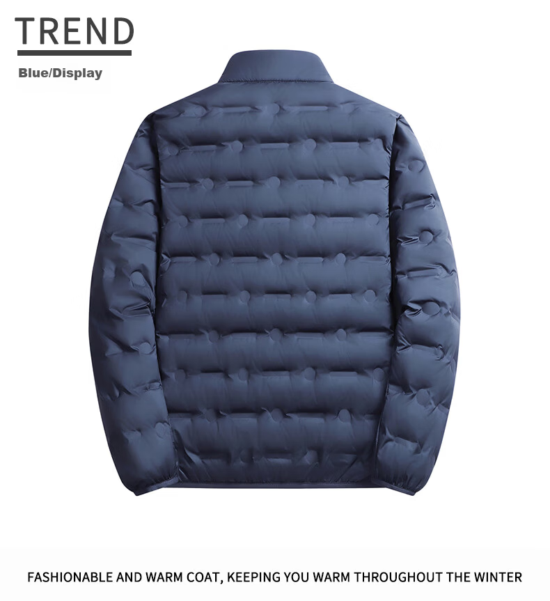ROMON Men's Down Jacket Winter Trendy Casual Comfortable Warm Stand Collar Coat Black M 7918 13