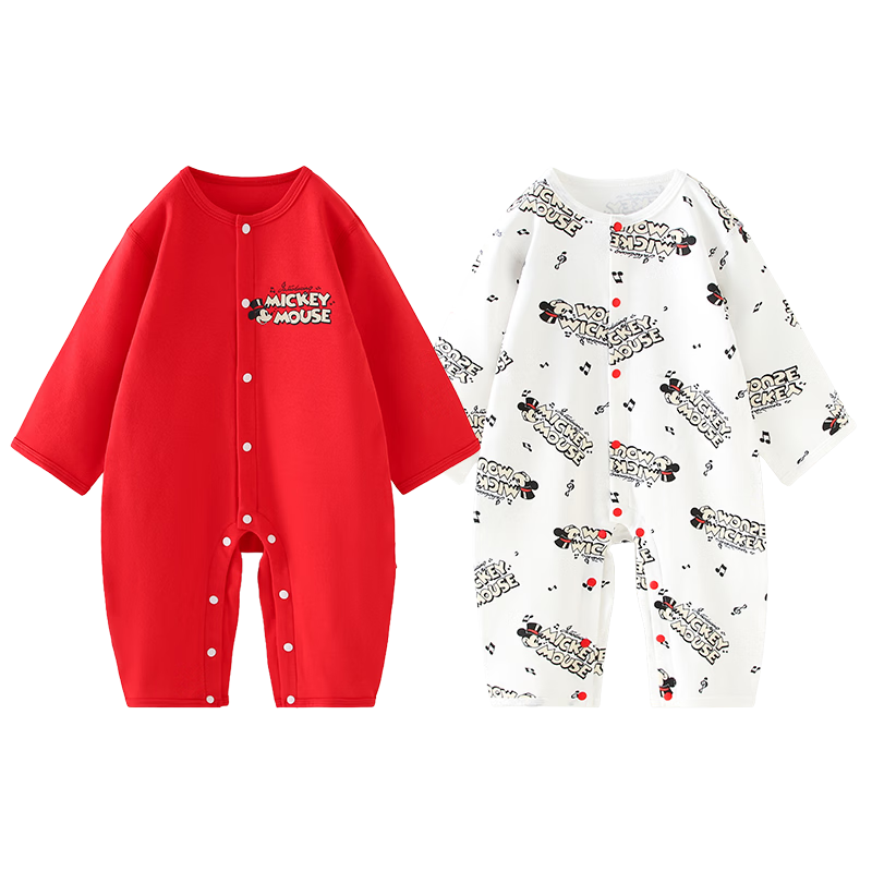 Disney 2-Piece Baby Bodysuit Set Newborn Spring Autumn A-Class Cotton Unisex Infant Romper Pajamas