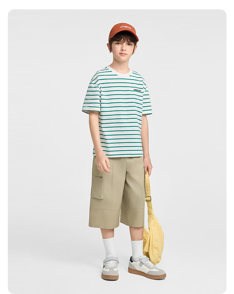 Balabala Kids Short Sleeve T-Shirt Boys and Girls 2026 Summer Quick-Dry Striped [Mall Same Style] 12