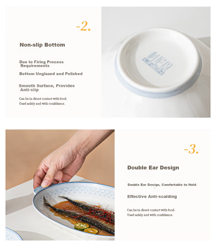 Liniyan Ceramic Rice Bowls 5-Inch Set of 4 Home Tableware Ink Blue Elegant Underglaze Color Embossed Bowl Set 14