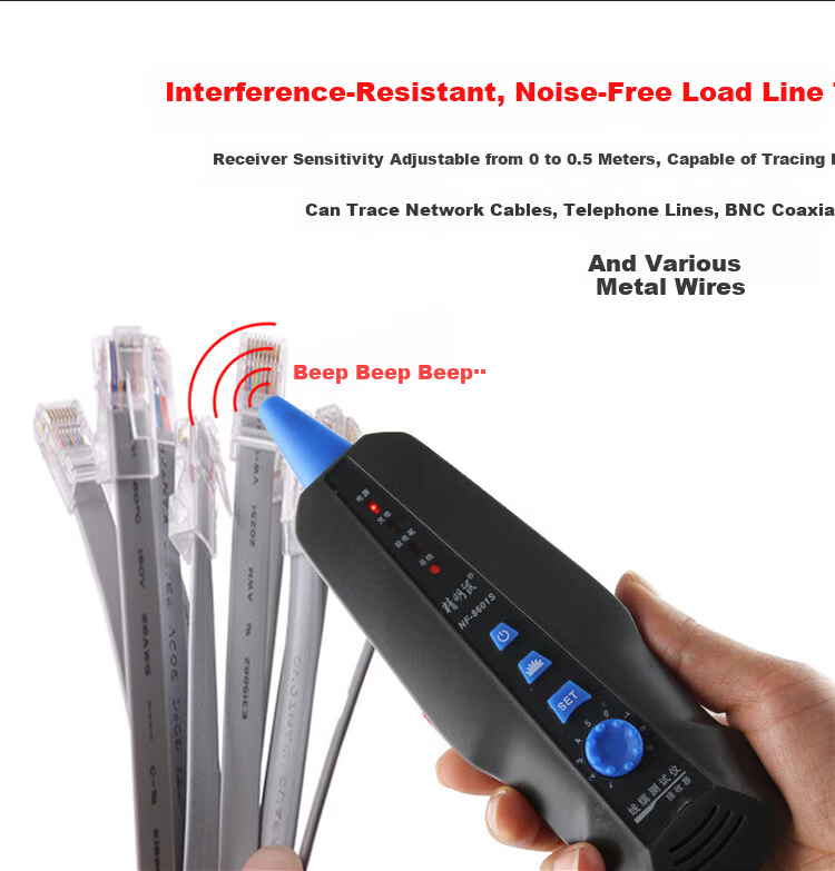 Smart Mouse NF-8601S Upgraded Cable Length Breakpoint Short Circuit Tester POE Power Supply Length Measurement PING LAN WAN Cable Tracker Locator 10
