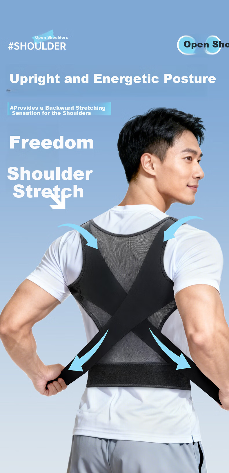 LI-NING Adult Hunchback Corrector Shoulder Posture Brace Unisex Back Posture Support Spine Scoliosis Correction Device 8