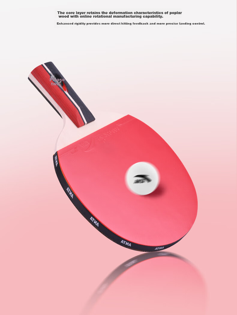 Anta 2-Star Table Tennis Racket (Jingcang Fast Delivery + 6 Balls + Racket Bag) P2 Horizontal and Vertical Table Tennis Paddle Set 6