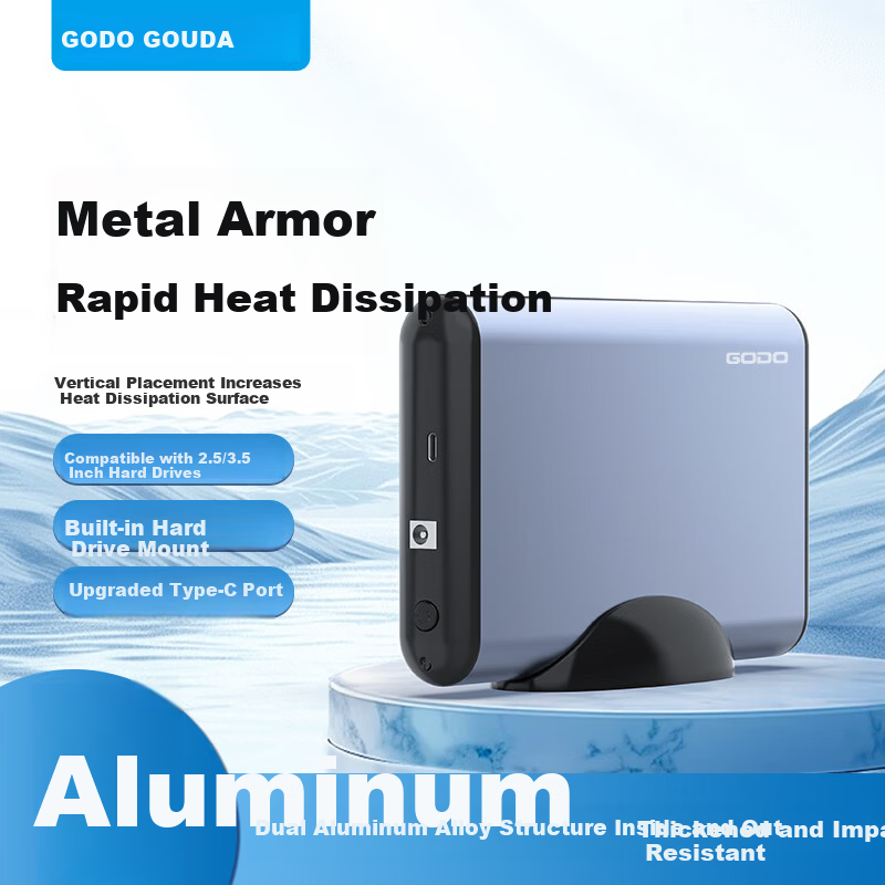GODO 2.5/3.5 Inch SATA External Hard Drive Enclosure SSD Mobile Solid State Reader for Desktop and Laptop