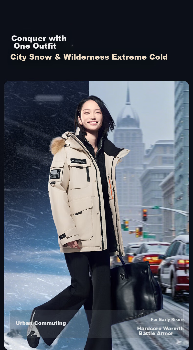 Meilicheng Men's and Women's Couple's 2025 Winter Outdoor Warm Workwear Extreme Cold Goose Down Jacket 188 14