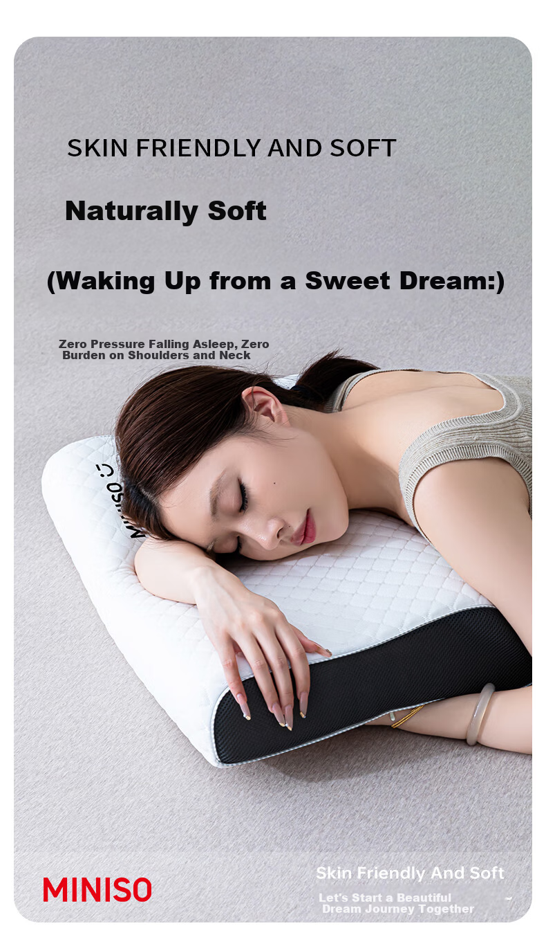 MINISO Deep Sleep Memory Foam Neck Support Pillow Core for Cervical Spondylosis, 10-12cm Thickness 1