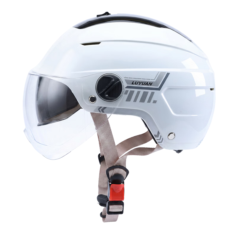 Luyuan Electric Scooter Helmet Summer Zero-Pressure Sunroof Breathable New National Standard Class A 3C Certified Electric Motorcycle Safety Helmet Four Seasons Unisex Yunmo White - 3C Short Visor