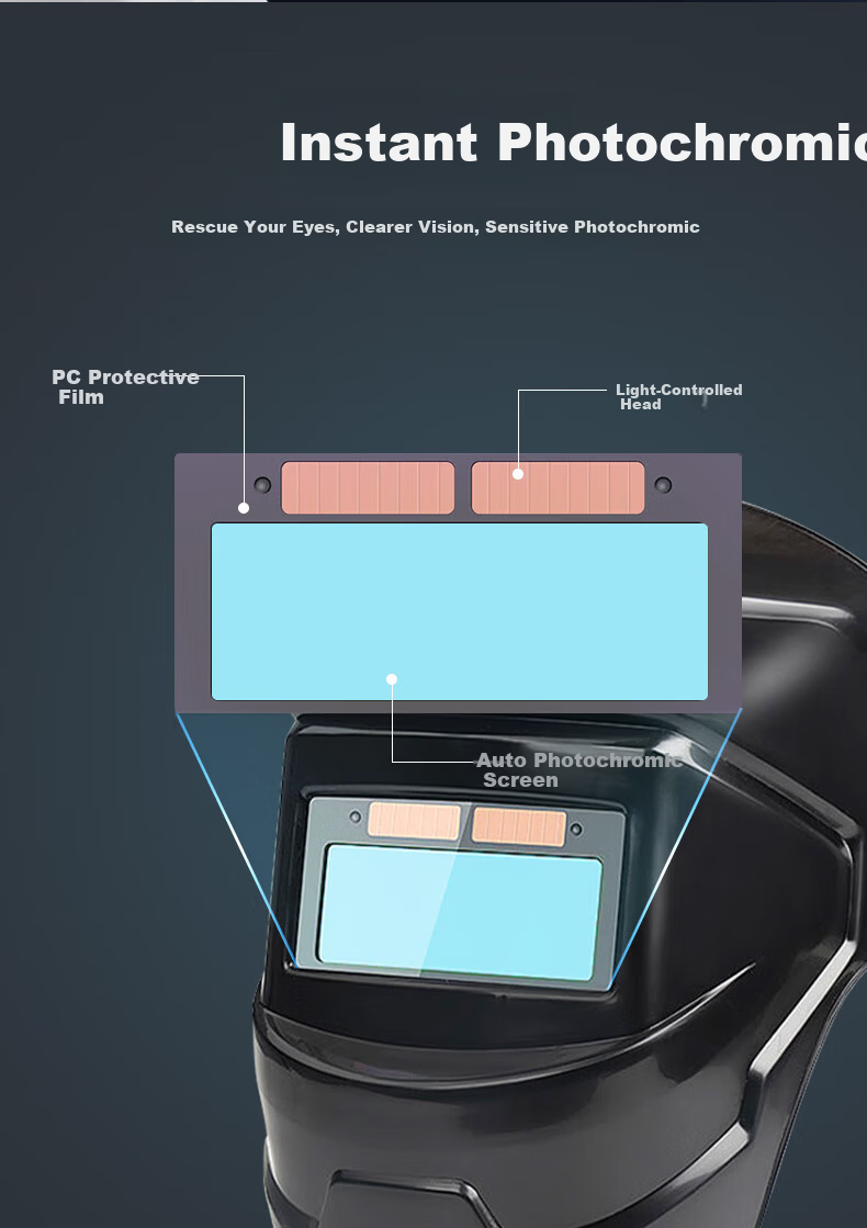 WOLSGIN Auto-Darkening Welding Helmet Welding Mask Protective Hood True Color Auto-Darkening Integrated Welding Helmet 9