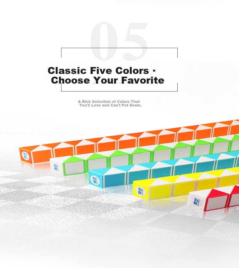 Qiyi Magic Cube 72-Segment Magic Ruler, Transformable Magic Ruler Snake Toy, Blue And White Children's Day And New Year Gift 6
