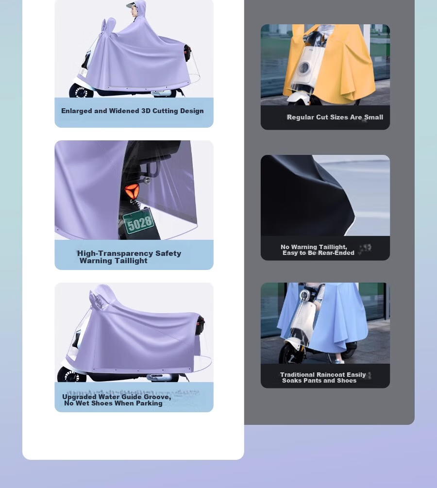 Zhengyu Electric Bicycle Raincoat, Extended Motorcycle Riding Poncho, Adult Enlarged Thickened Full-Body Storm Protection, Electric Scooter Cover 3
