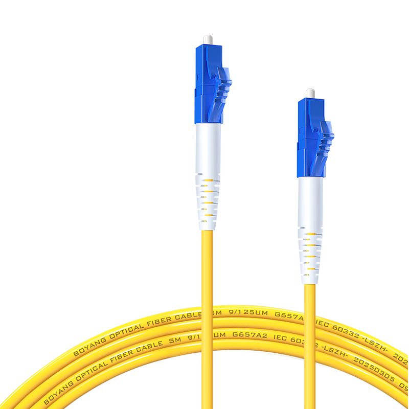 BOYANG Telecom-Grade Fiber Optic Patch Cable LC-LC (UPC), 1.5 Meters, Single-Mode Single-Core, Φ3.0 Flame-Retardant Low-Smoke Zero-Halogen Patch Cord Fiber Optic Cable Pigtail LC-LC BY-1.5551SM
