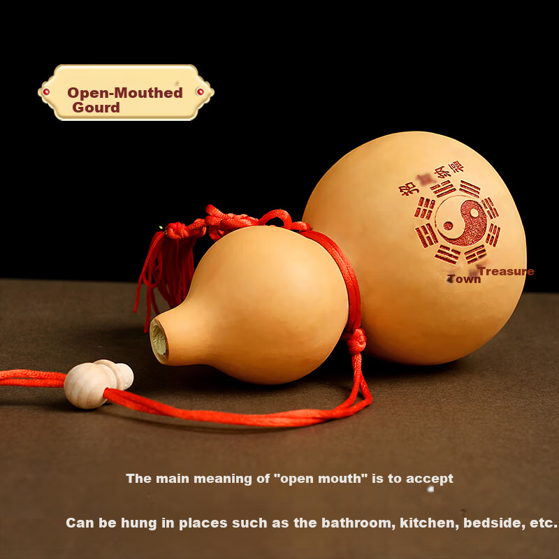 Feng Shui Pavilion Natural Gourd Pendant Home Protection Feng Shui Ornament with Dragon Head Genuine Gourd Hand-Turned Cultural Play Gourd 3