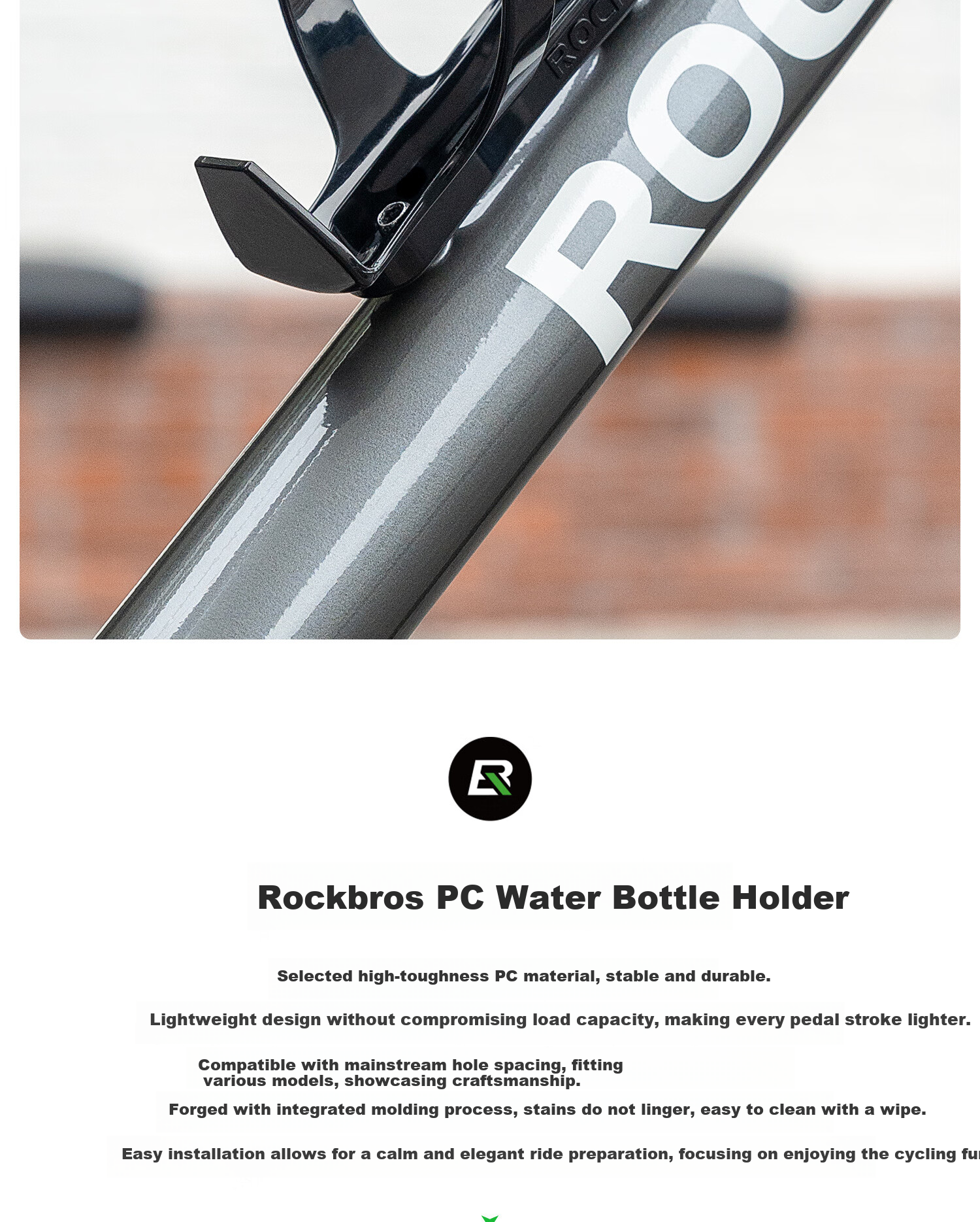 ROCKBROS Bicycle Water Bottle Cage PC Plastic Mountain Road Bike Bottle Holder Cycling Water Bottle Bracket Accessories Black 2