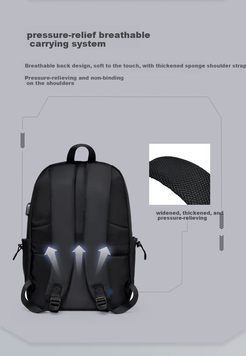 361° Backpack Men's Business Laptop Bag Large Capacity Water-Resistant Commuter Travel Student Backpack 9