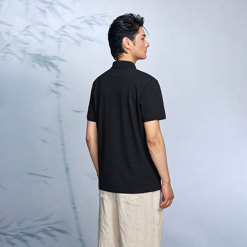 HLA Hailan Home Men's Short Sleeve Polo Shirt 26 Runway Same Style Mountain Not High Series Cool Short Sleeve Summer