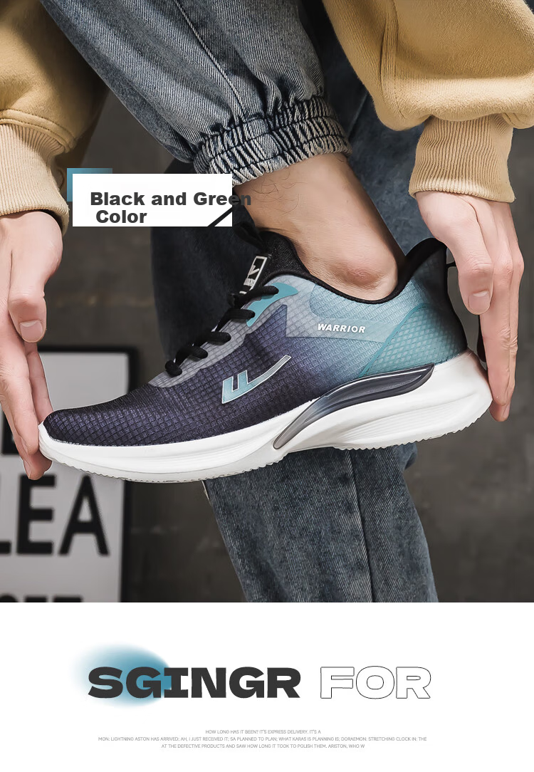 Warrior Official Men's Sports Shoes 2026 Summer New Height Increasing Thick Sole Men's Shoes White Green Size 40 12