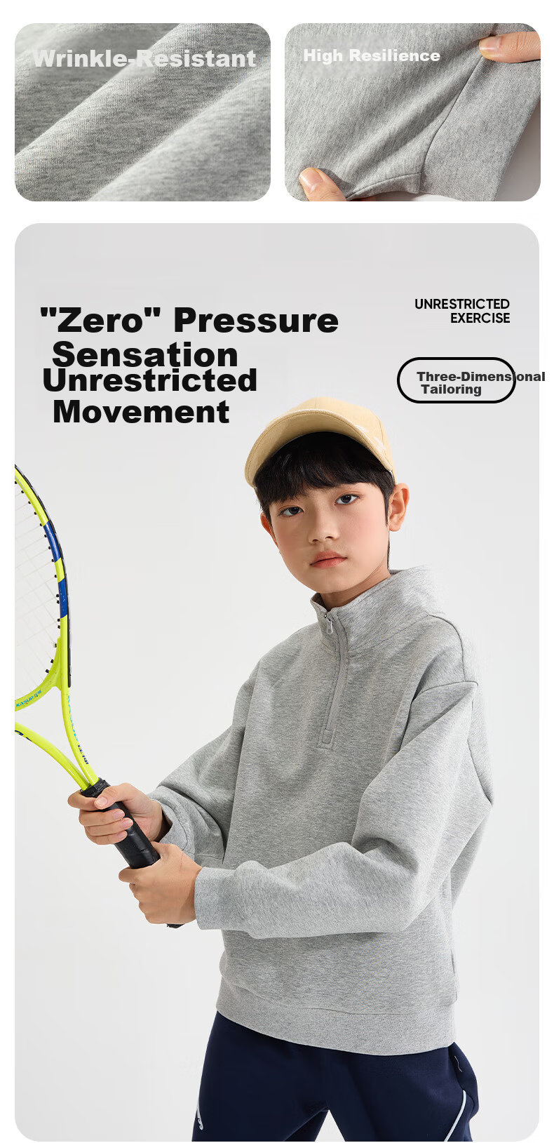 Snoopy Boys' Pullover Sweatshirt Spring and Autumn Kids' Half-Zip Casual Top 2026 New Youth Breathable Spring Sportswear 4
