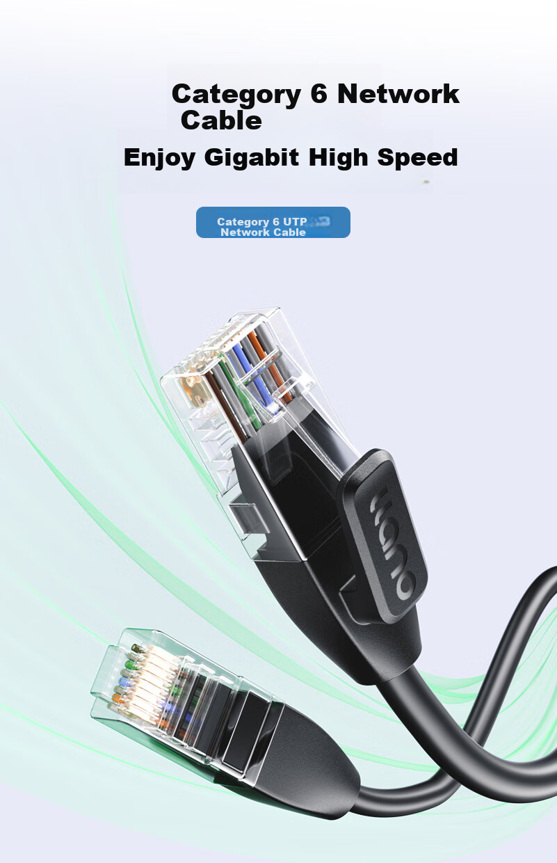 Llano Cat6 Ethernet Cable 1m Gigabit High-Speed Broadband Network Cable for Home Computer Laptop Router Surveillance Compatible Patch Cord 1