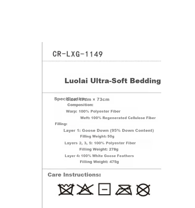 LUOLAI Home Textiles Polish Imported 95% White Goose Down Antibacterial Hotel Seven-Star Pillow 47*73cm 15