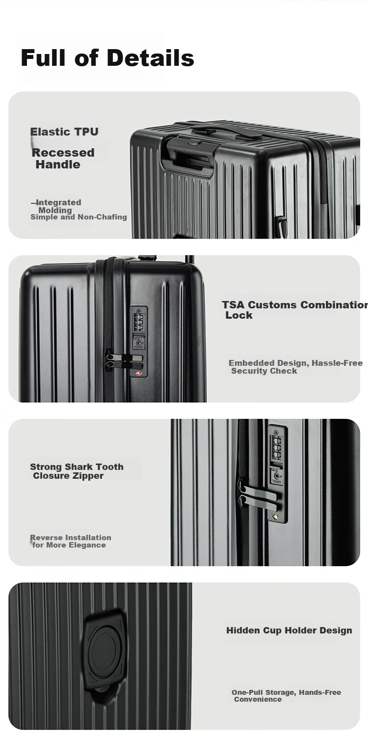 Wangyiyanxuan Lightweight Suitcase, Ultra-Light Thickened Wear-Resistant Zipper Trolley Case Luggage, Dark Shadow Gray, 26 Inches 12