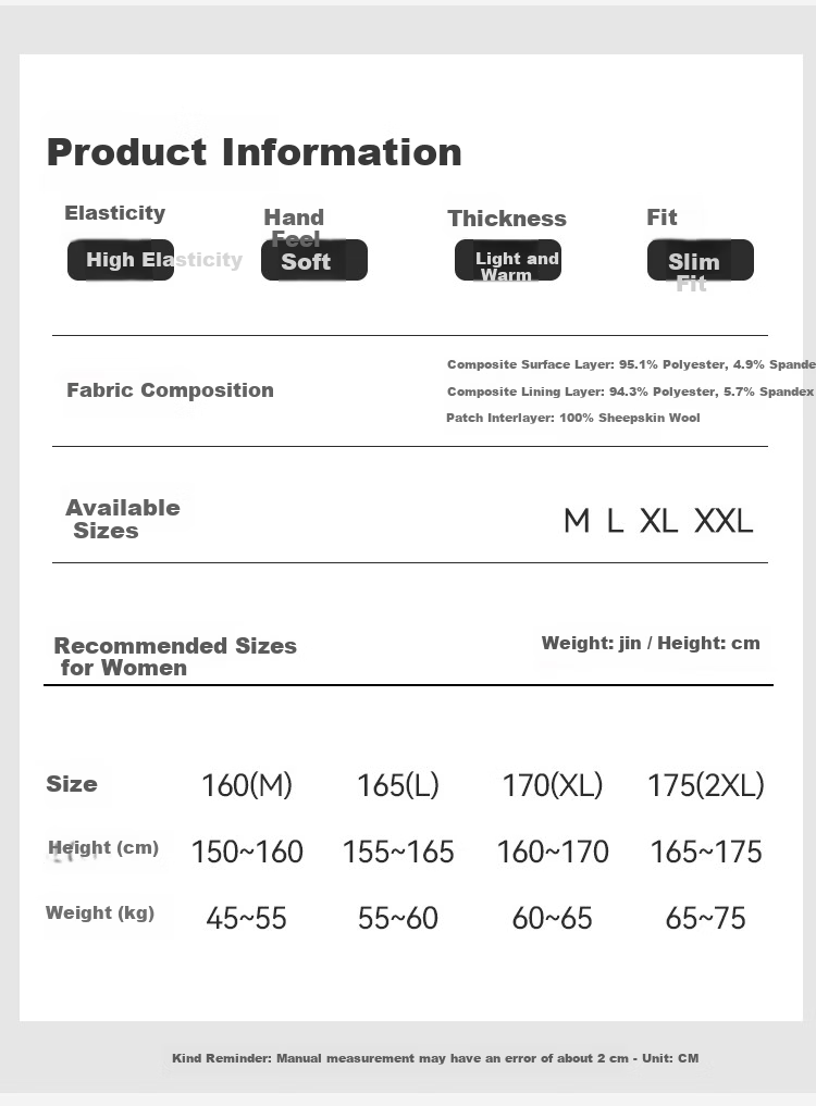 MiiOW 100% Wool Knee Warmers Women's Thermal Pants Fleece Lined Thickened Lamb Wool Cotton Pants Plus Size Leggings for Women 19