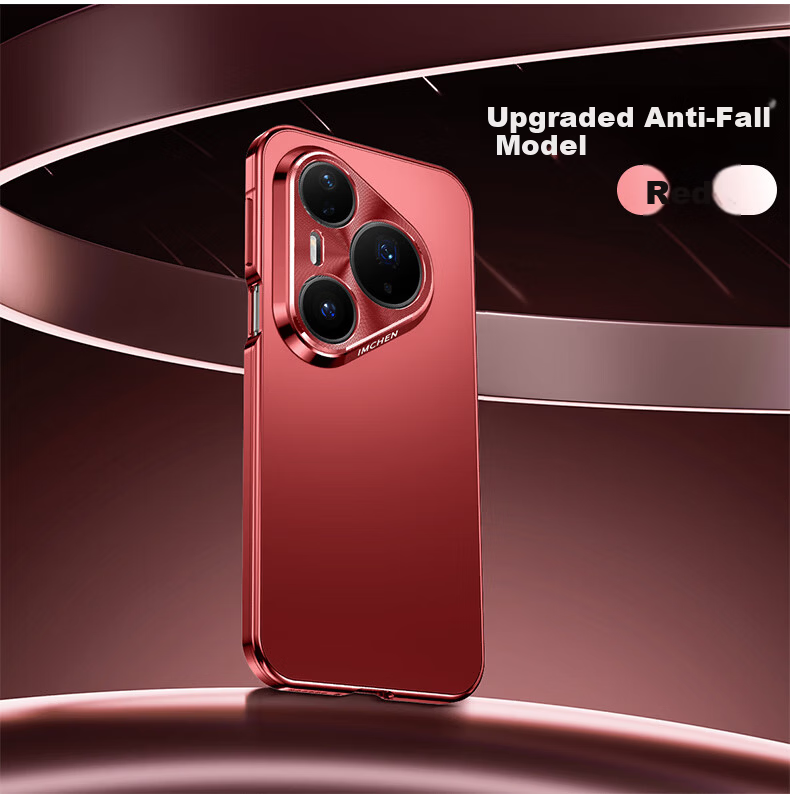 IM-CHEN Metal Magnetic Full Coverage Case for Huawei Pura80Ultra, Aluminum Alloy Lens Ring Matte Black, Unisex 10