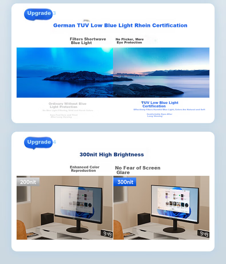 AOC Q24E11 23.8-inch 2K HD IPS Monitor for Laptop External Entertainment Office Design Computer Display 3