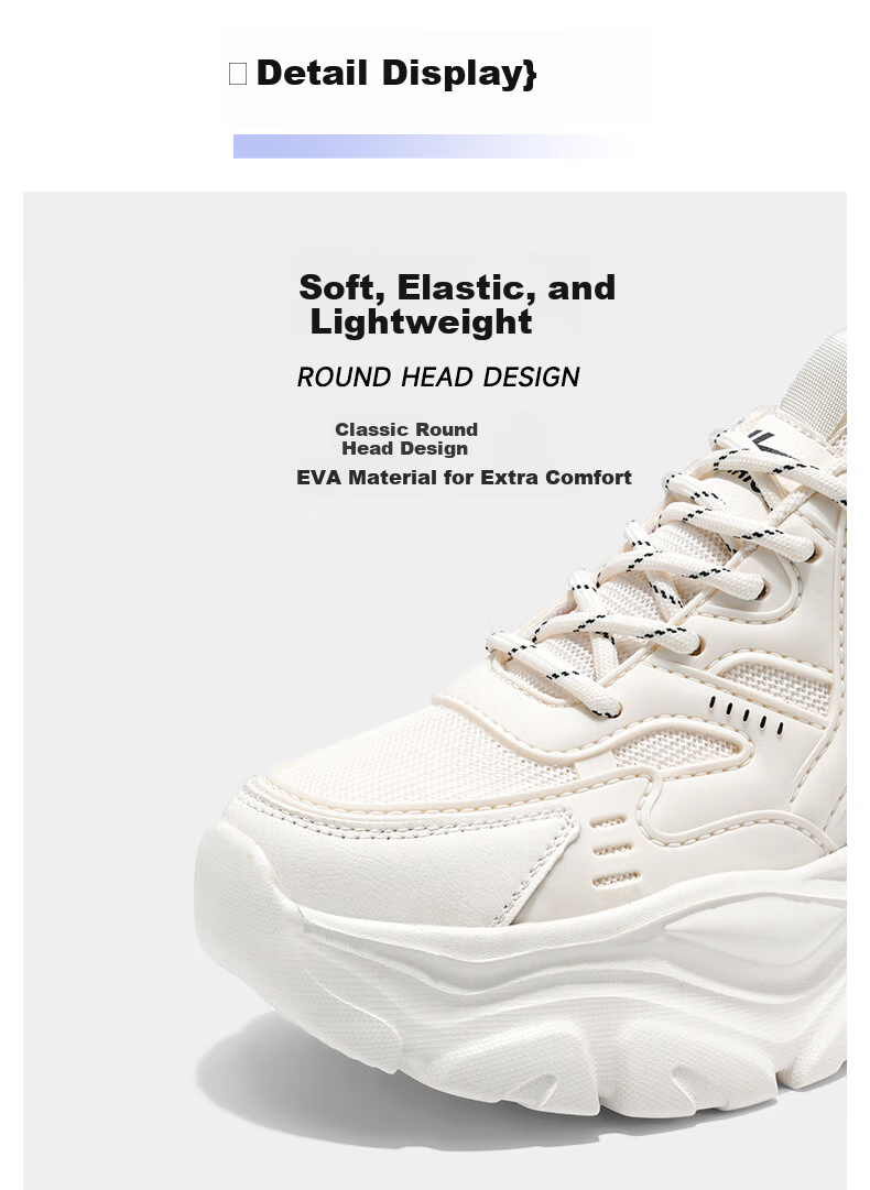 Warrior Official Women's Shoes 2026 Summer New Breathable Thick Sole Height Increasing Dad Sneakers M750c Black Size 39 8