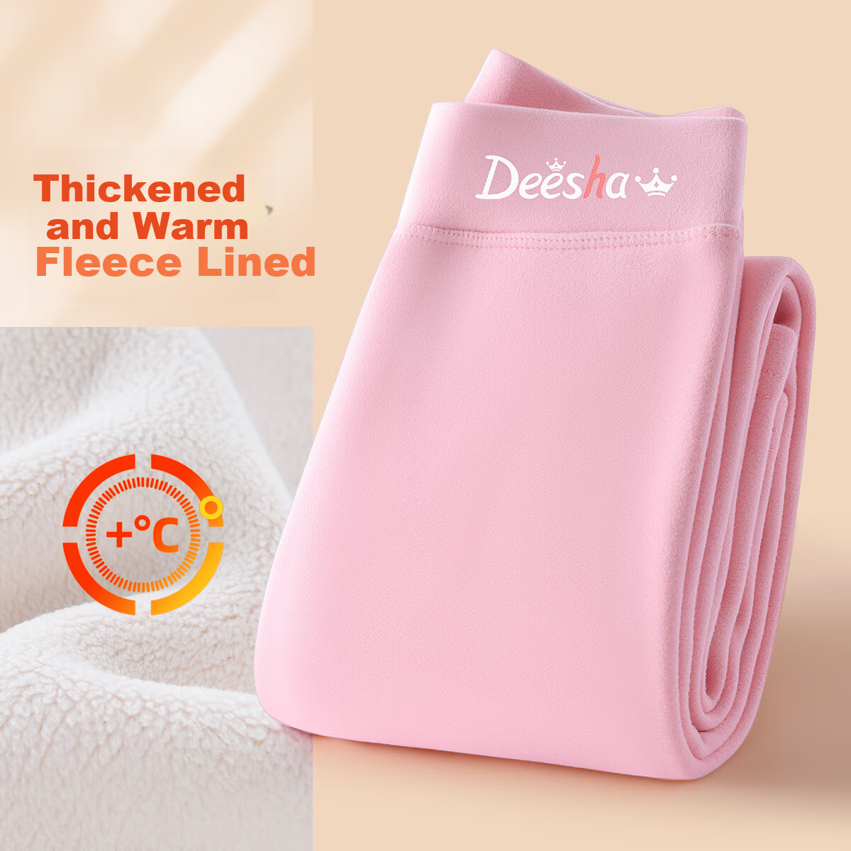 DEESHA Kids Thermal Pants High-Waist Fleece-Lined Leggings for Girls Autumn Winter Thickened School Uniform Essential