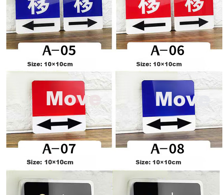 Aimohui Sliding Signboard Fortune Cat Door Sticker Acrylic Glass Door Sticker Shop Hotel Reminder 1 Pair 15cm*10cm 13