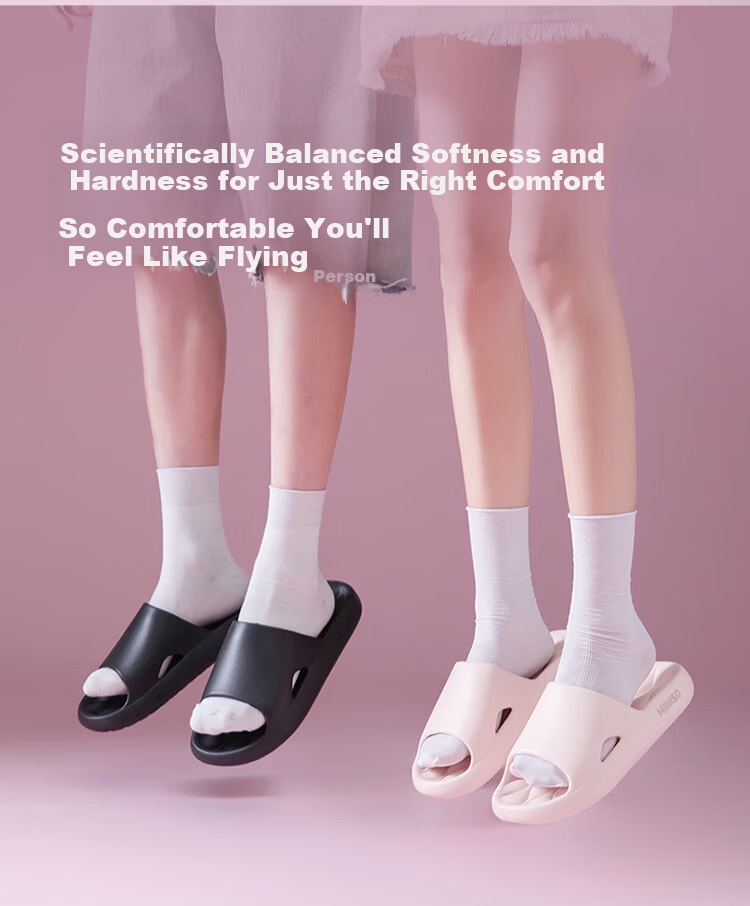 MINISO Women's Summer Slippers 2026 New Indoor Home Bathroom Antibacterial Deodorant Cool Slippers Men's Sky Blue Size 38-39 9